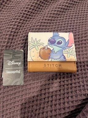 Loungefly Stitch Wallet - Blue, Tan & Pink